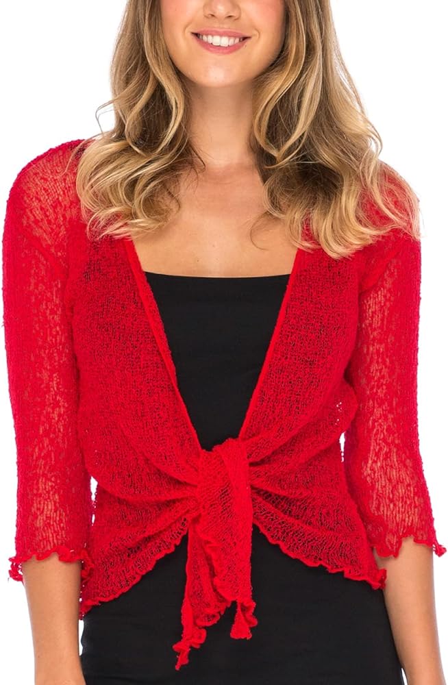 Back From Bali Womens Sheer Shrug Cardigan Lightweight Knit