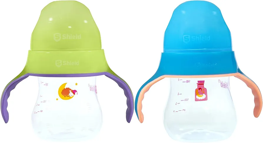 Glow in The Dark Feeding Bottle with Handle - 6oz/180ml - 12M+ - DRIP Free, BPA Free, PP (Pack of 2)