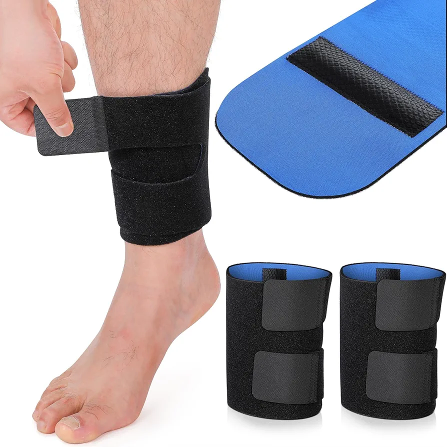 2 Pcs Shin Splint Compression Wrap Adjustable Shin Splints Brace Athletics Compression Sleeve Calf Brace for Men Women Tibial Stress Syndrome Running(Black)