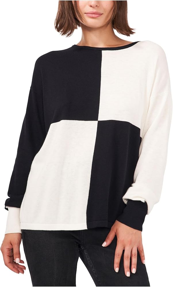 Vince Camuto Women's Colorblock Sweater Black Size Large