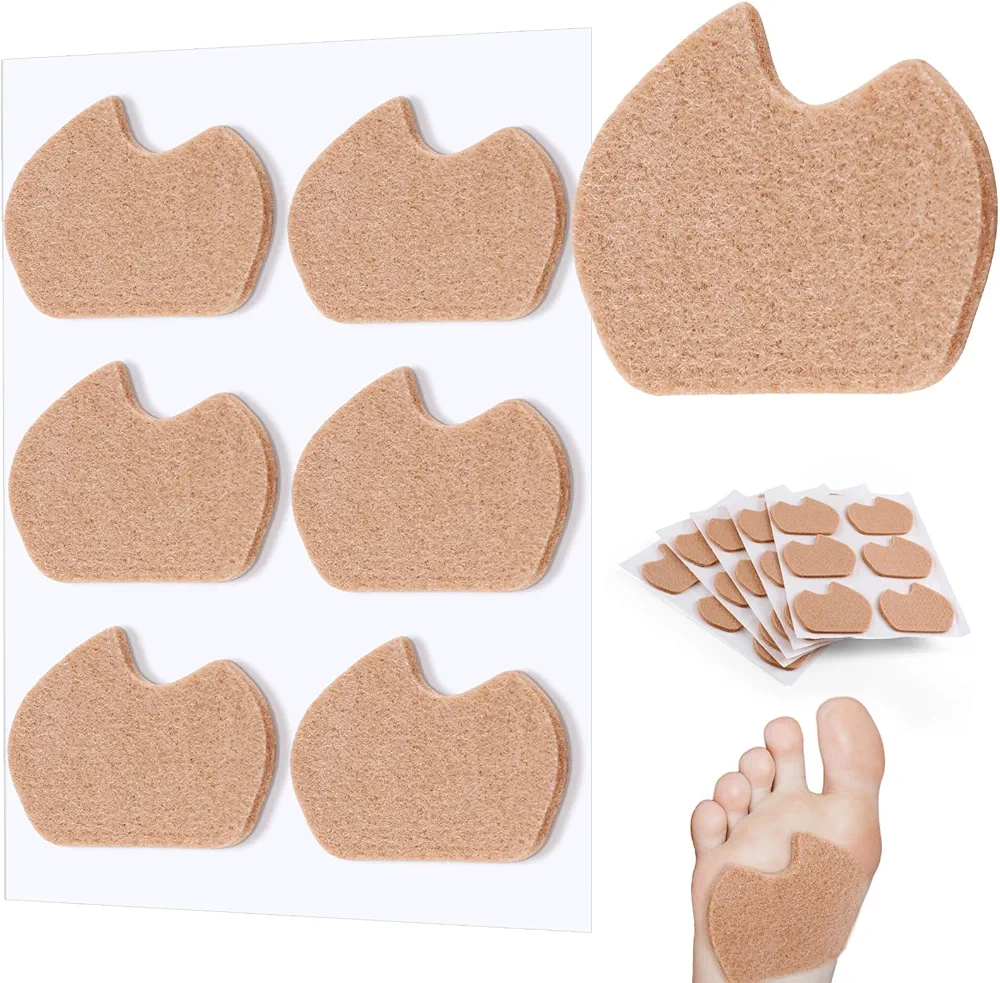 SATINIOR 30 Pcs Foot Pads for Dancer Sesamoiditis Pads for Feet Large Area Corn Pads Metatarsal Pads Felt Forefoot Cushion Pads Dancers Pads for Men Women Pain Relief