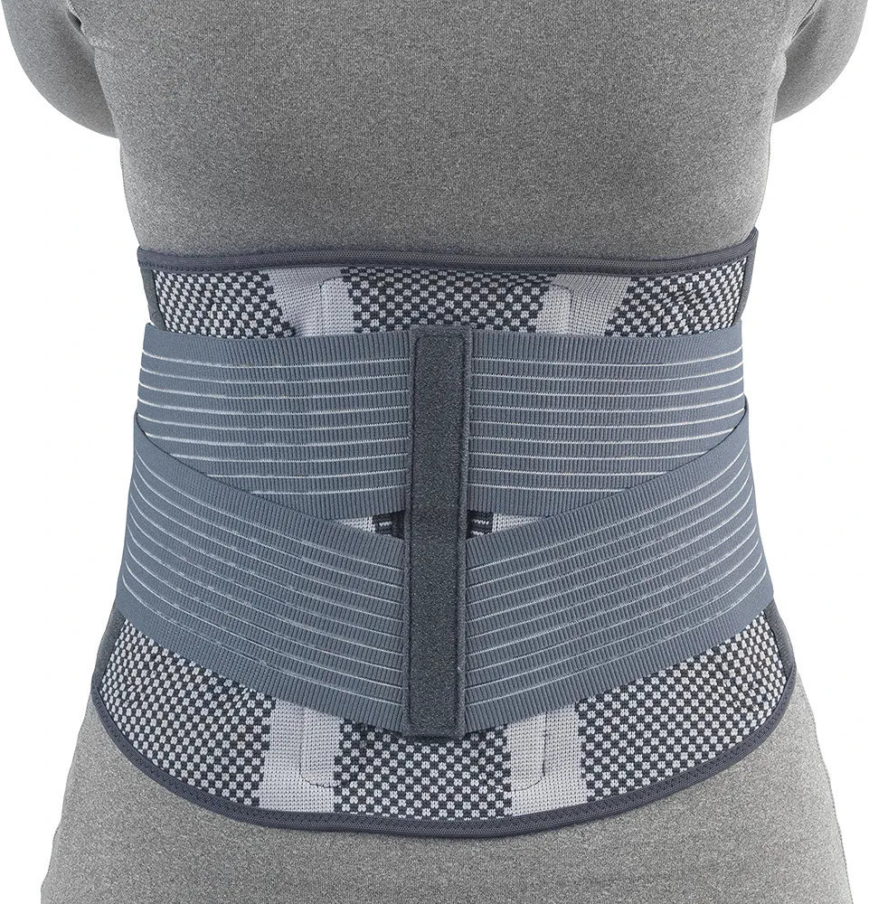 Lumbosacral Back Brace, Theratex Spinal Medium Support, Gray (Soft Splint), Large