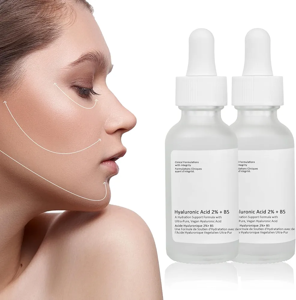 Hyaluronic Acid 2% + B5 Facial Serum, 30ML Hyaluronic Acid Serum For Face, 2 PCS Hyaluronic Acid Serum, Hyaluronic Acid and Vitamin B5, Moisturizing.