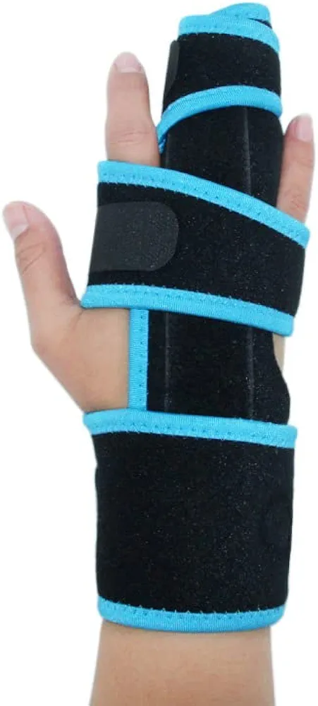 Trigger Finger Splint Wrist Brace Hand Splints for Straightening Fingers Braces, Splints & Supports for Left Right Hand, Black+Blue