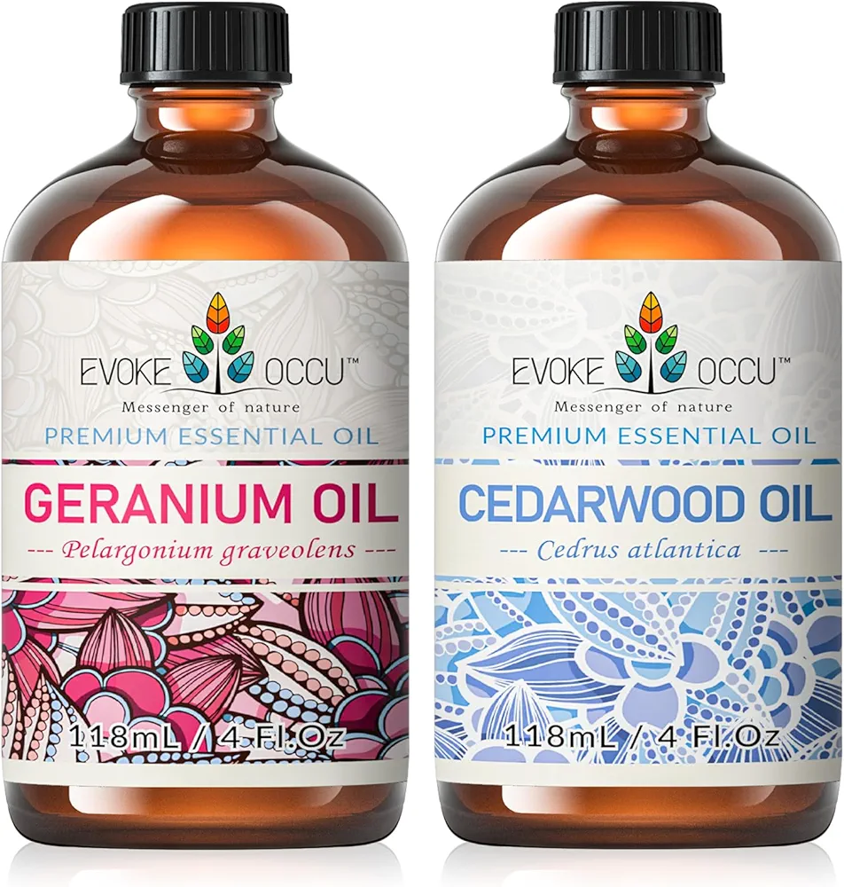 EVOKE OCCU Geranium Essential Oil and Cedarwood Essential Oil - 4 Fl Oz