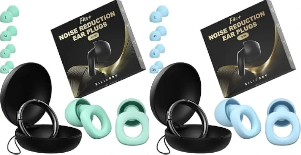 Fita+ Ear Plugs for Sleeping Noise Reduction - Noise Reduction up to 33dB, 4 Pairs XS/S/M/L Super Soft Reusable Silicone Earplugs for Noise Reduction, Concerts, Motorcycle, Travel