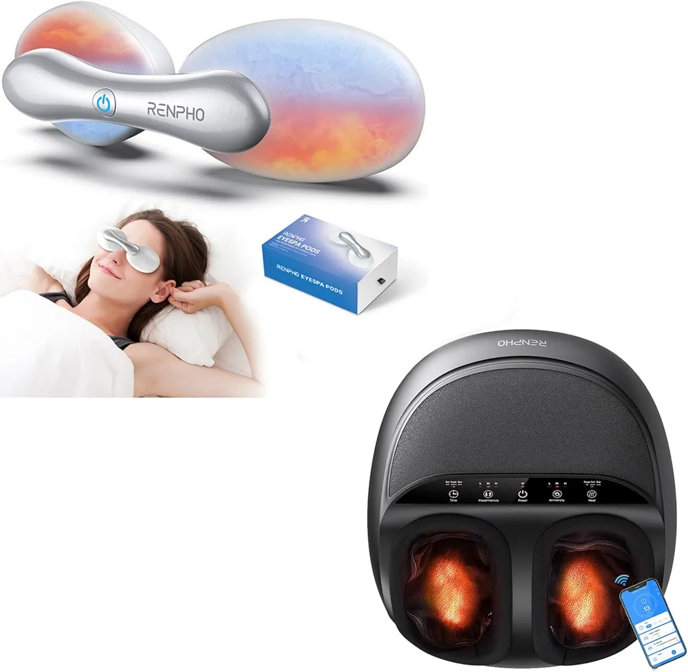 RENPHO Eye Spa Pods& Foot Massager Machine with Heat