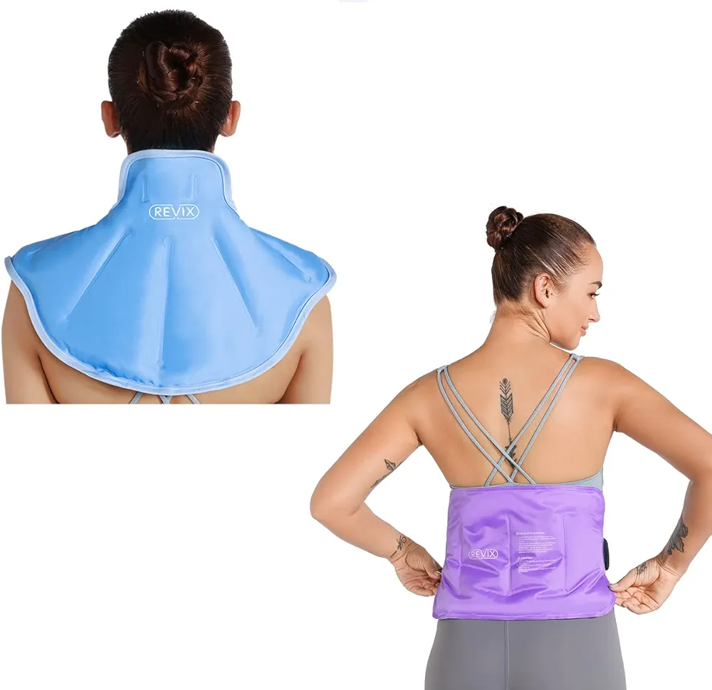 REVIX Ice Pack for Neck and Shoulders Upper Back Pain Relief and Gel Cold Pack for Lower Back