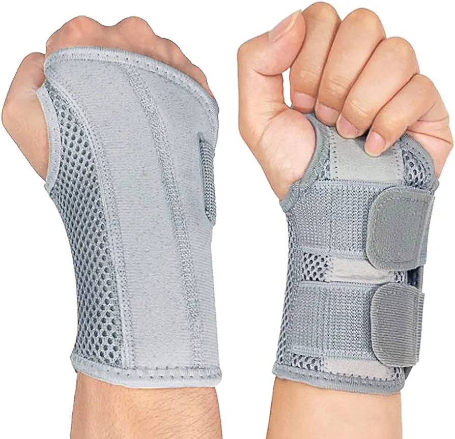 NuCamper Wrist Brace Carpal Tunnel Right Left Hand for Men Women Pain Relief, Night Wrist Sleep Supports Splints Arm Stabilizer with Compression Sleeve Adjustable Straps,for Tendonitis Arthritis