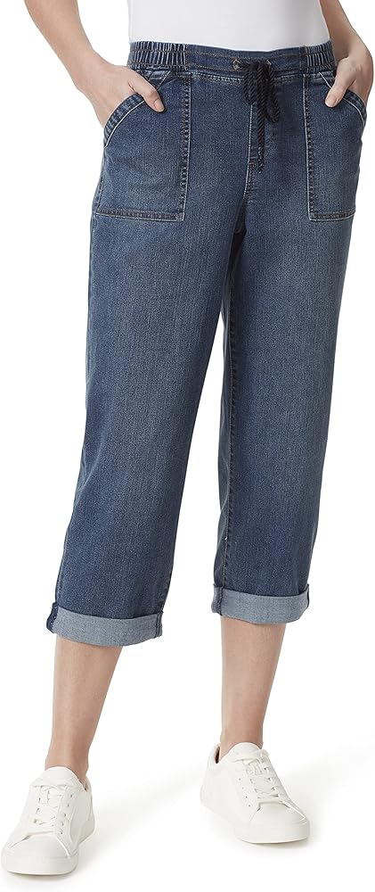 Bandolino Women's Utility Pull on High Rise Straight Leg Capri