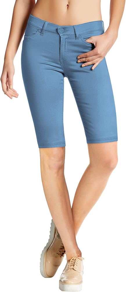 Hybrid & Company Womens Perfectly Shaping Hyper Stretch Bermuda Shorts