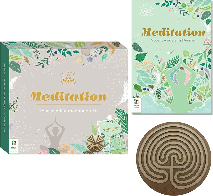 Hinkler Elevate - Meditation Kit - Mindfulness Tools for Adults - Mental Health and Self Care Essentials - Meditation Aid - Finger Labyrinth - Adult Hobbies - Stress Relief and Relaxation Guide