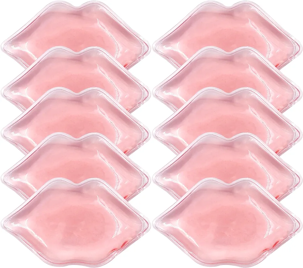 Lip Ice Pack for Cosmetic (10 PCS)，Ice Pack After lip ice treatment, reusable ice pack lip shape ice pack to relieve pain and relax lips, anti-aging lip care ice pack to reduce lip swelling