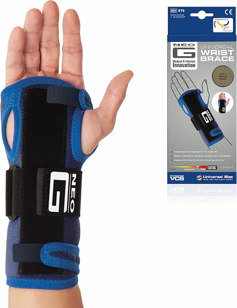 Neo-G Universal Fit Wrist Brace - Wrist Support Brace for Carpal Tunnel Syndrome, Arthritic Wrists, Wrist Injuries, Tendonitis, Weak Wrists. Left or Right - Class 1 Medical Device