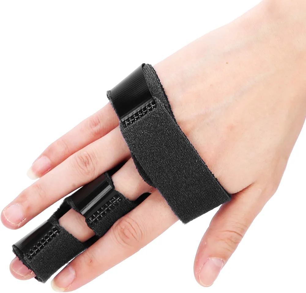 Compression Finger Splint, Adjustable Finger Support Brace Finger Brace, Finger Splints for Arthritis Pain Tendon Injury, Breathable Finger Joints Orthosis Stabilizer