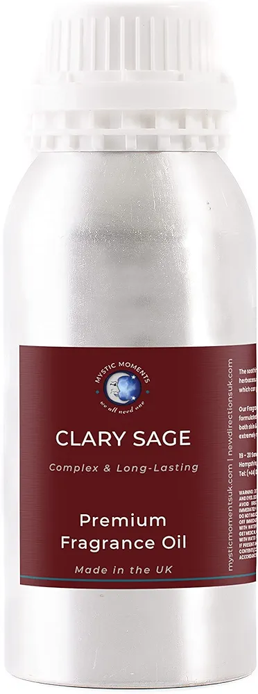 Mystic Moments | Clary Sage Fragrance Oil - 1Kg - Perfect for Soaps, Candles, Bath Bombs, Oil Burners, Diffusers and Skin & Hair Care Items