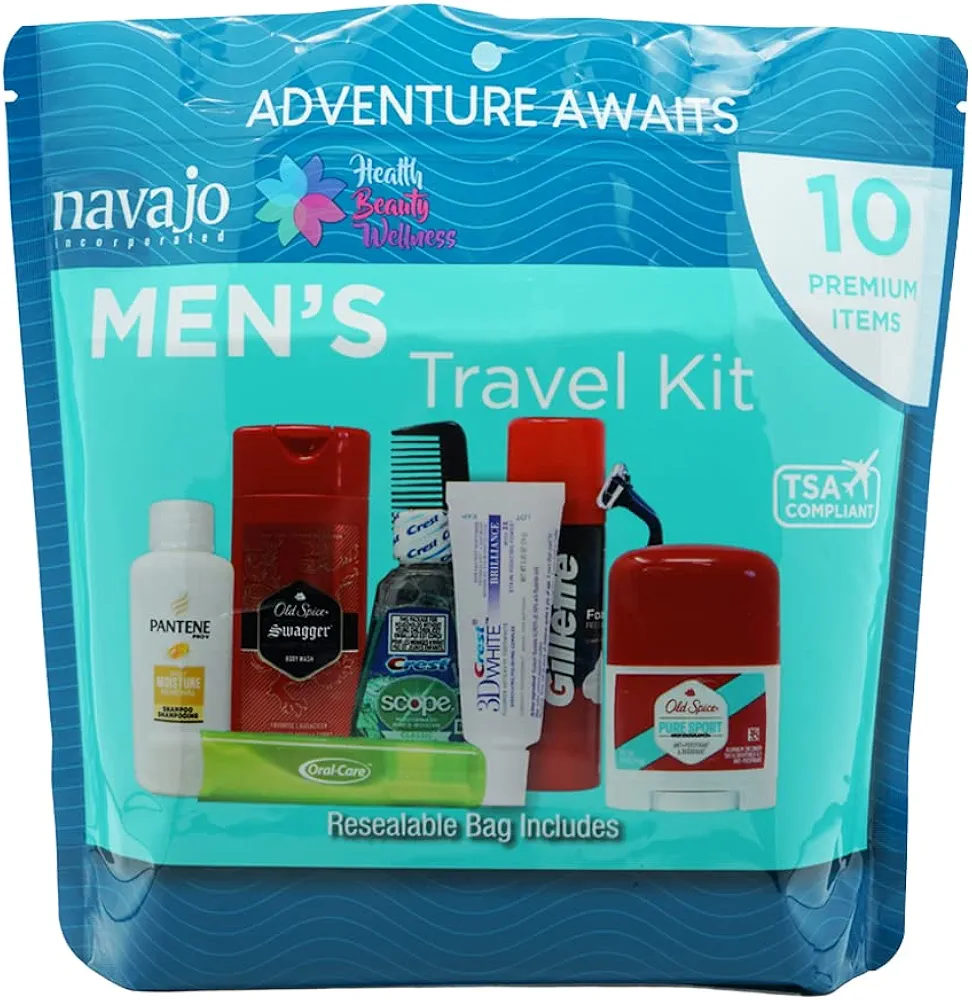 10 Piece Resealable Men's Travel Kit