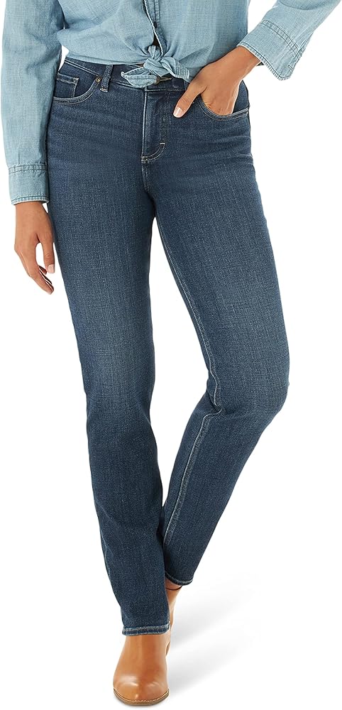 Lee Women's Ultra Lux Mid Rise Slim Fit Straight Leg Jean