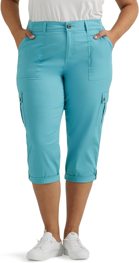 Lee Women's Plus Size Ultra Lux Comfort with Flex-to-go Cargo Capri Pant