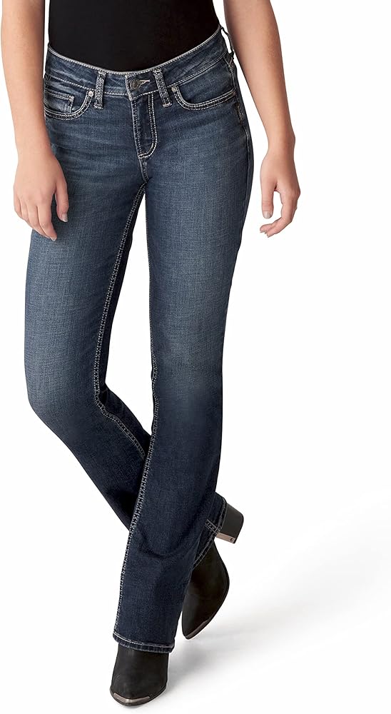 Silver Jeans Co. Women's Suki Mid Rise Slim Bootcut Jeans