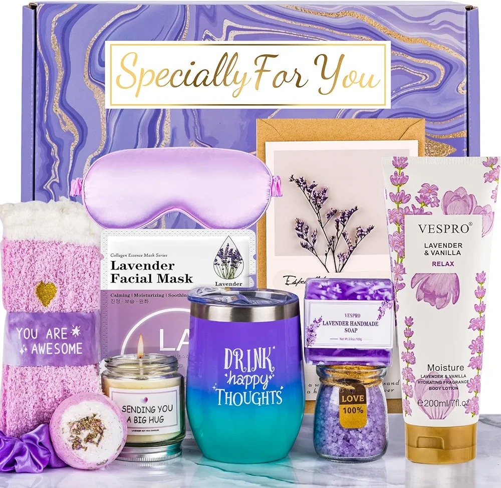 Birthday Gifts for Women, Get Well Soon Gifts for Women, Care Package for Women, Gift Baskets for Women, Bath Relaxing Spa Set Gift Basket for Her, Self Care Gifts for Women Who Have Everything