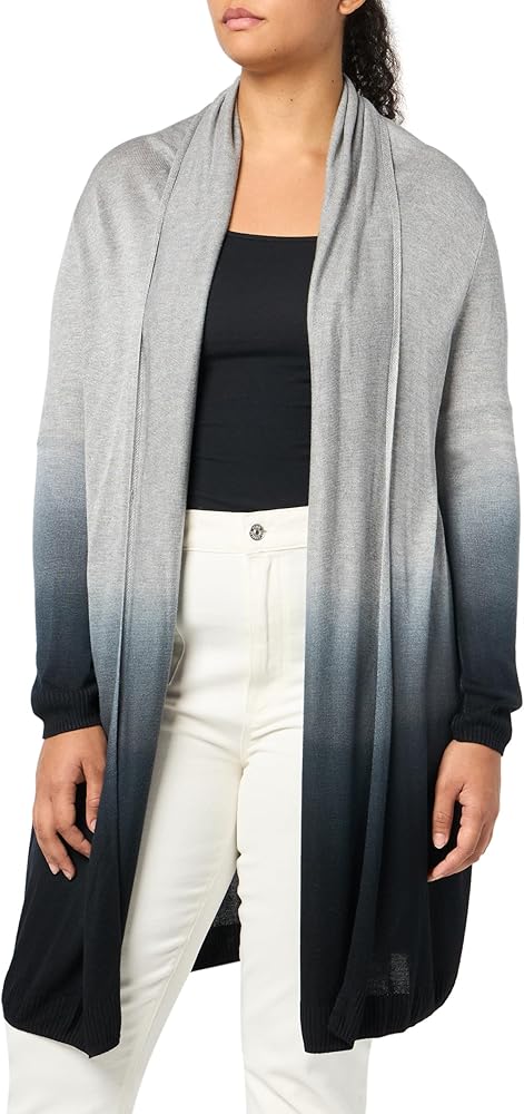 AVENUE Women's Plus Size Cardi MINA DIP DYE, Grey