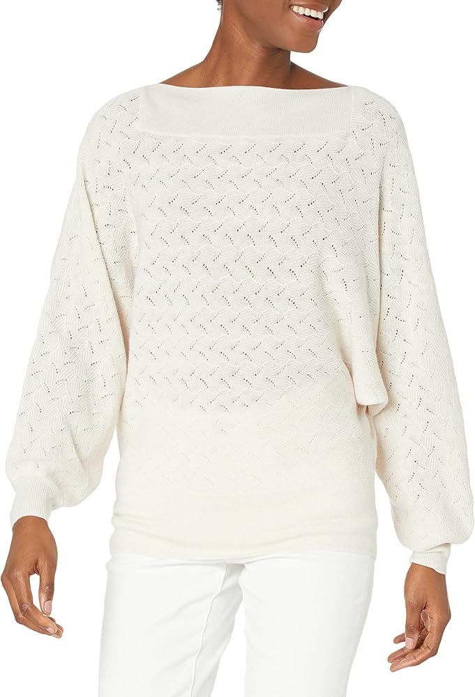 Trina Turk Women's Wide Neck Boxy Sweater