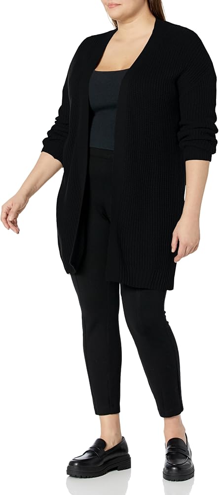 AVENUE Women's Plus Size Cardi Boyfriend Rib