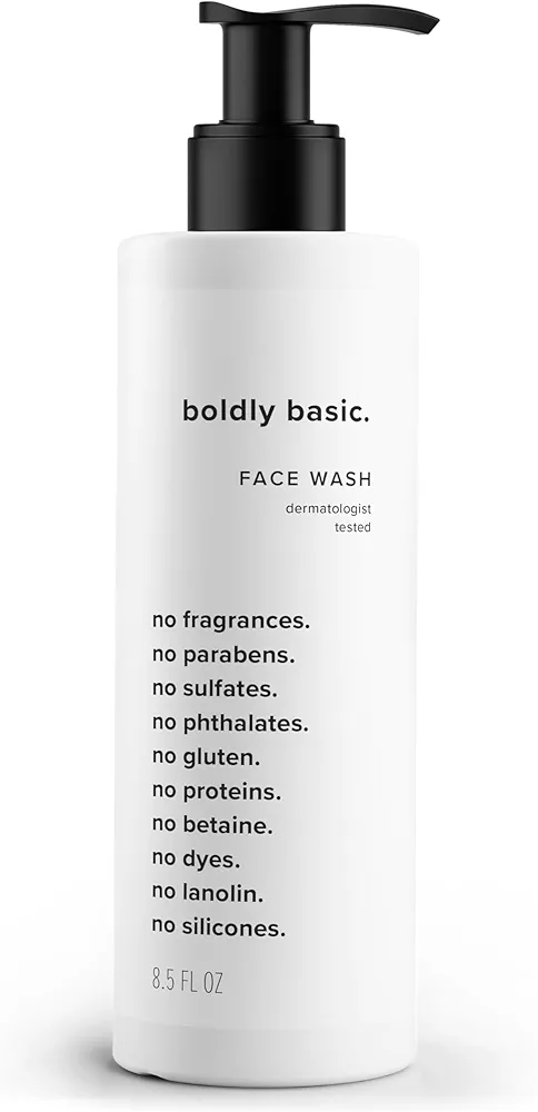 Fragrance Free Face Wash - Gentle Facial Cleanser on Sensitive Skin - Unscented - Dermatologist Tested - Sulfate Free - Paraben Free - Gluten Free - Non Comedogenic and Hypoallergenic