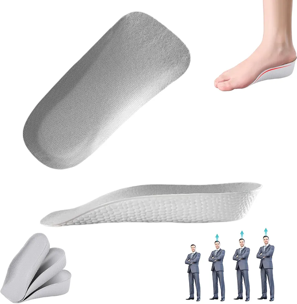 Brandone Insoles - Orthopedic High Pads 1.0 - Height Increase Insoles - Arch Support Insoles for Plantar Fasciitis, Flat Feet, Over-Pronation, Achilles Tendonitis, Foot Pain Relief (Gray, 0.6Inch)