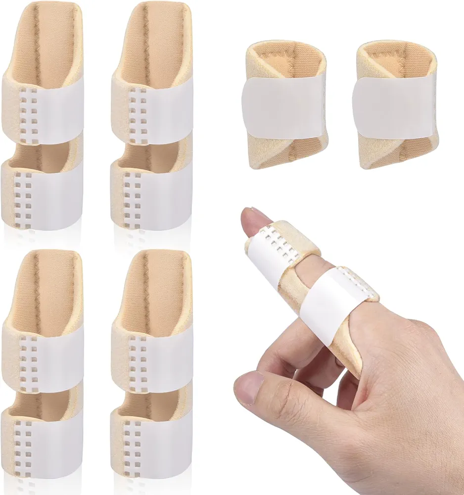 Finger Splints, 6pcs Finger Support Brace Finger Stabilizer for Broken Fingers Straightening Arthritis Knuckle Immobilization, 2 Size