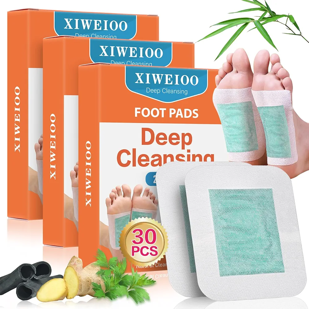 30 PCS Foot Pads 2-in-1 Natural Foot Patch, Ginger Premium for Message Deep Cleansing Foot Paches for Stress Relief, Better Rest, Foot Care Patch Clean Foot Pads