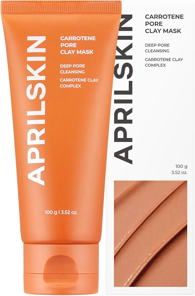 Aprilskin Carrotene IPMP 3-Min Quick Dry Pore Caring Clay Mask | Kaolin & Zinc PCA | Reduces Pores & Sebum | Cooling Effect | Vegan | Gentle Exfoliation | Korean Skin Care | 5.07 oz