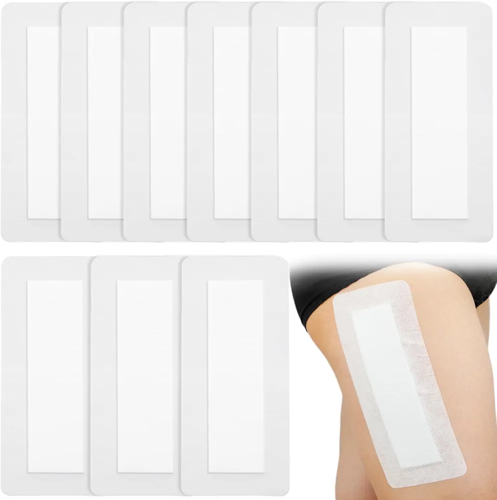 10 Pcs Knee Replacement Incision Adhesive Island Dressing 4"x12" Bandage Breathable Bordered Gauze Pads for Post Surgery Hip Replacement Recovery Wounds Cover Women Men Patients