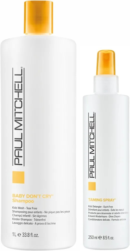 Bundle of Paul Mitchell Baby Don't Cry Shampoo, 33.8 fl. oz. + Paul Mitchell Taming Spray, 8.5 fl. oz.