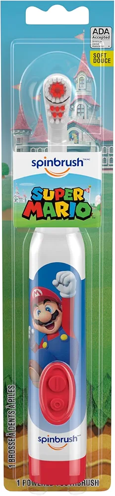 Spinbrush Jurassic World & Super Mario Kid's Battery Toothbrushes, Soft, 1 ct