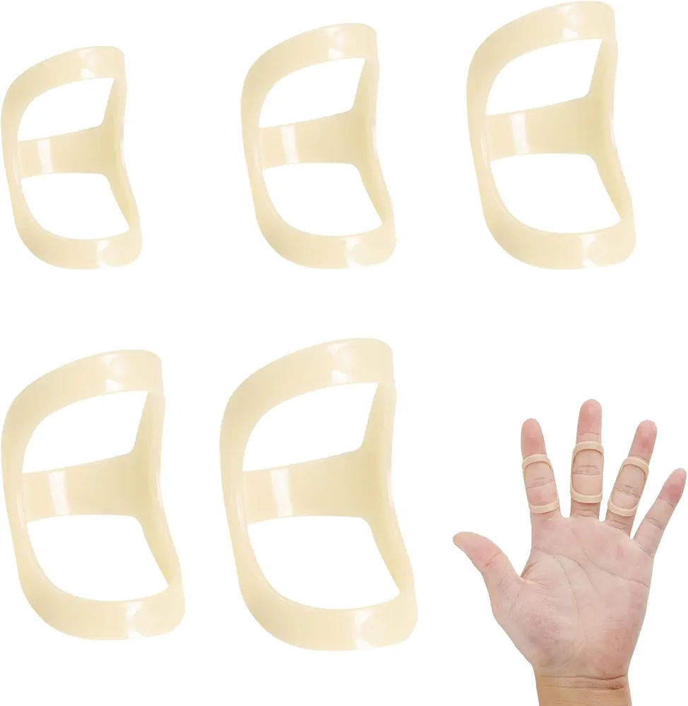 5pcs Oval Finger Splint, Finger Support Trigger Finger Splint Finger Straightener Brace for Thumb Middle Pinky or Ring Finger (6,8,10，12，13 `Sizes)