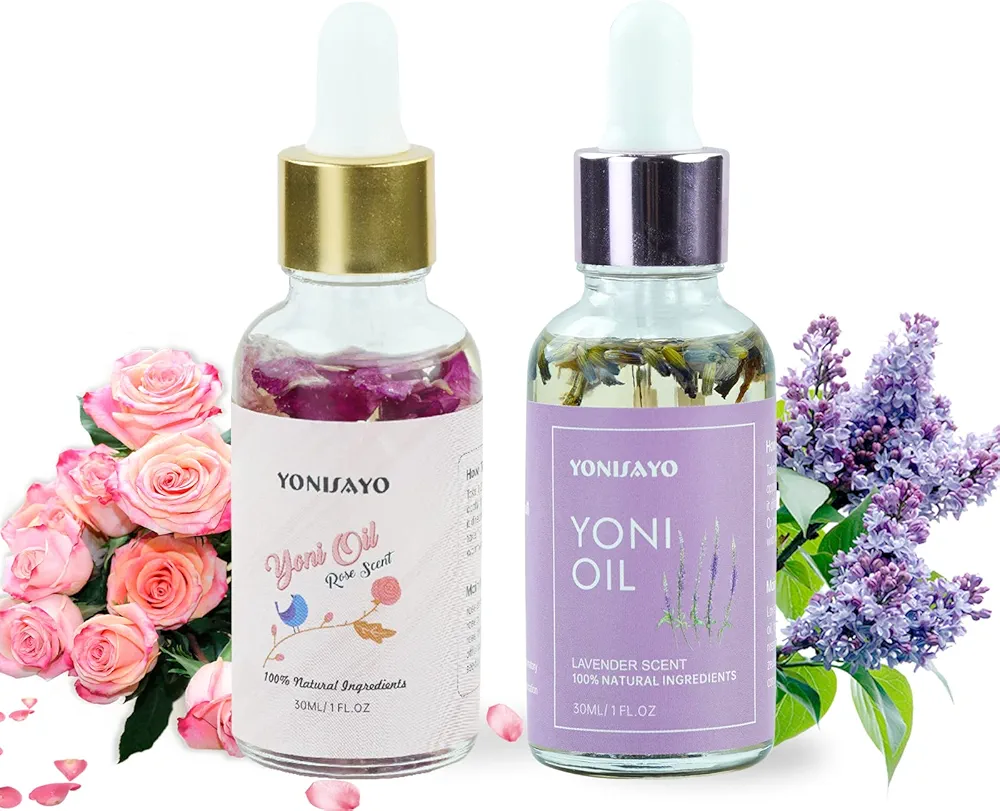 2 Packs Yoni Oil, All Natural Feminine Oil Intimate Deodorant for Women, Remove Odor, Ph Balanced, 100% V Oil Serum Made with Rose Lavender Essential Oils (1 fl oz/30 ml)