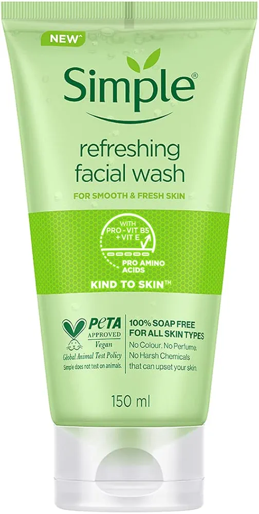 Simple Kind to Skin Refreshing Facial Wash Gel ,150 ml (5 Ounce)