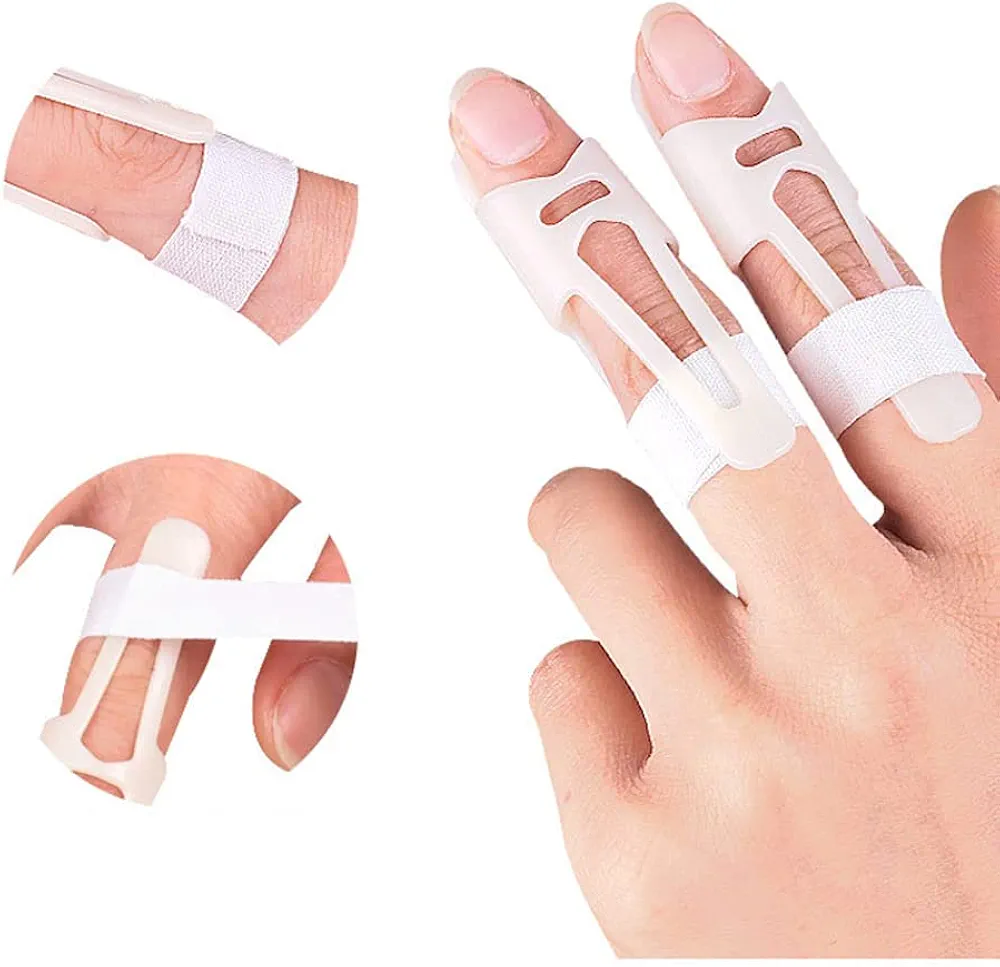 ALisasin Finger Straightener Splint Joint Support Brace Knuckle Recovery Rehabilitation Exercise Finger Joints Training Orthosis Finger Support Protector(5 sets)