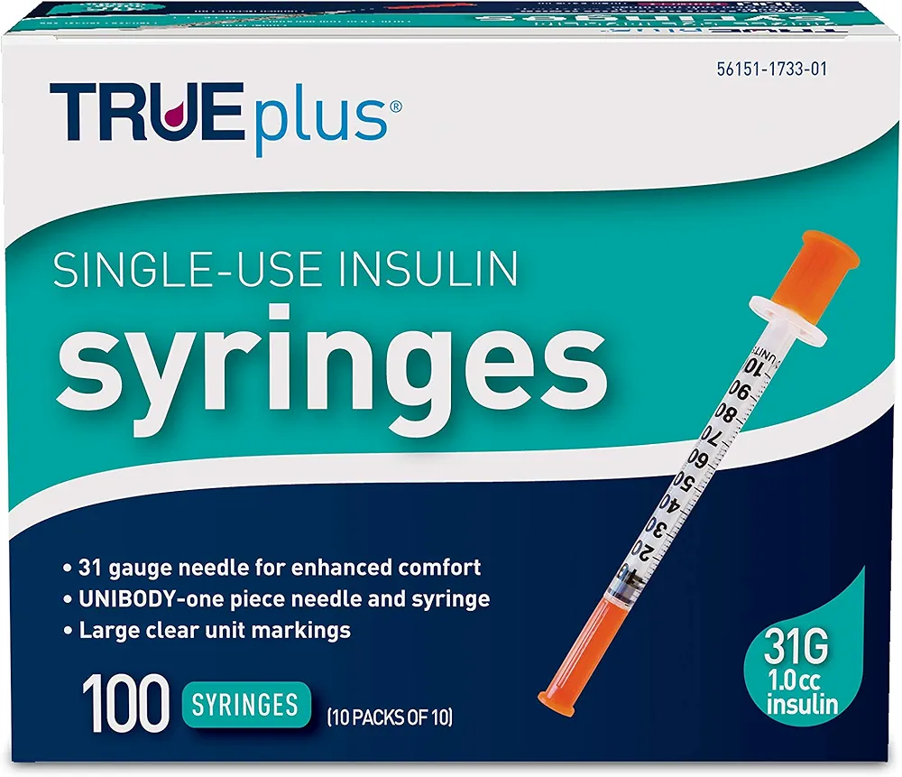 TRUEplus - Insulin Syringes 31g 1.0cc 5/16" (Pack of 100)