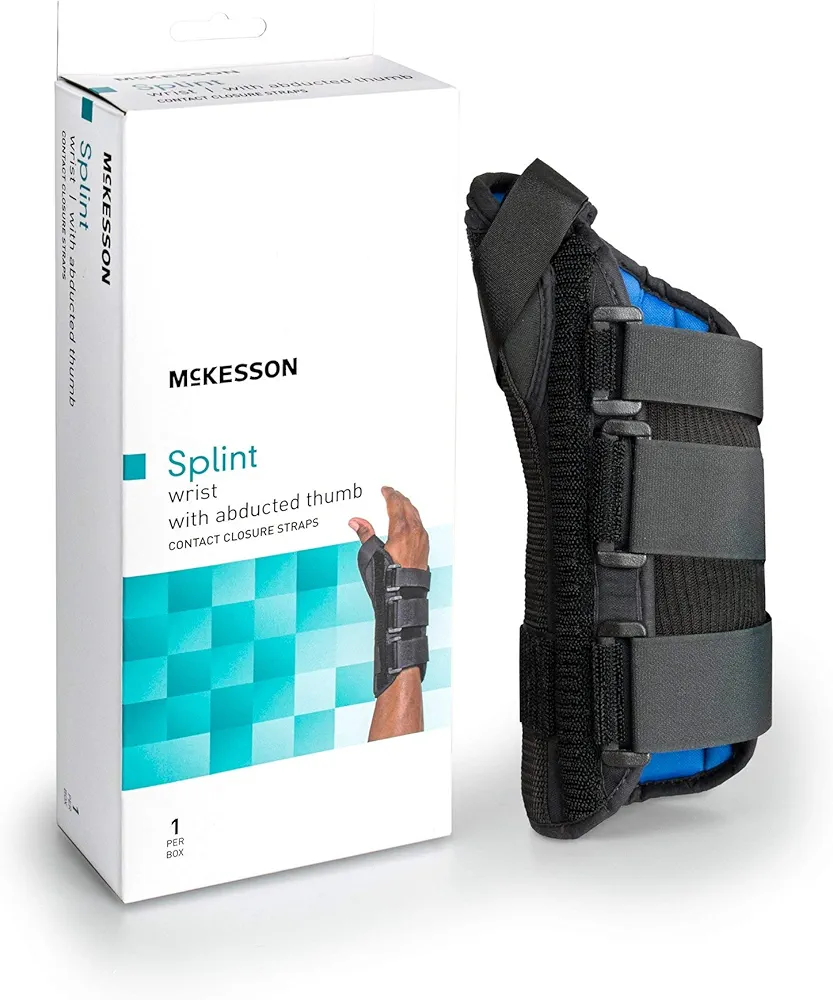 McKesson Splint Wrist Brace with Abducted Thumb Support, Right Hand, Large, 7 1/2 in to 8 1/2 in Circumference, 1 Count