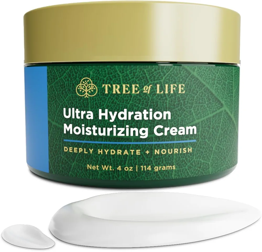 Tree of Life Hydrating and Moisturizing Face Cream with Botanical Hyaluronic Acid, 4 Fl Oz