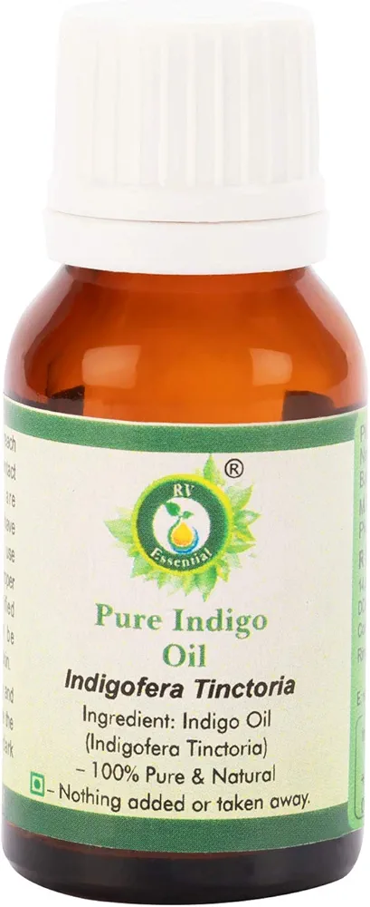 Indigo Oil | Indigofera Tinctoria | For Hair | For Body | For Massage | Pure Indigo Oil | 100% Pure Natural | 10ml | 0.338oz By R V Essential