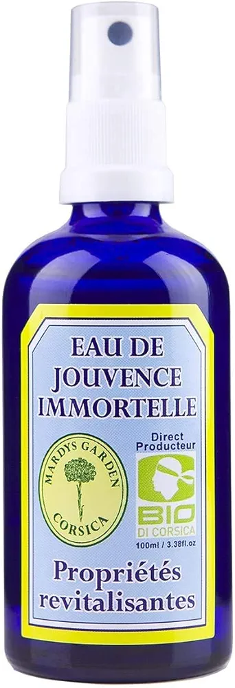 Eau de Jouvence 100ml | Corsican Face Mist from Organic hydrosol of Immortelle (Helichrysum Italicum), Myrtle (Myrtus Communis) and Mastic (Pistacia Lentiscus)