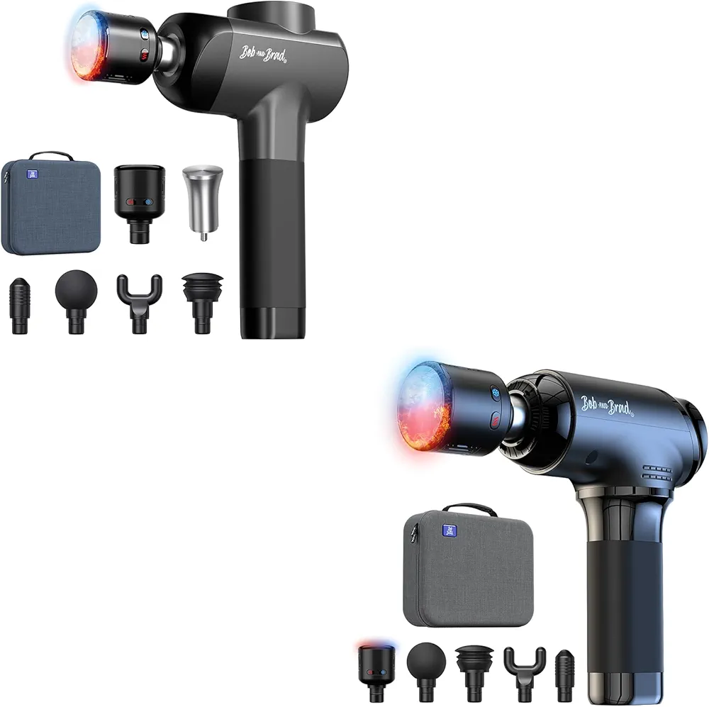 BOB AND BRAD X6 Pro Max Massage Gun with Heat-Cold and Metal Head Therapy, and T2 Pro Massage Gun with Heat and Cold