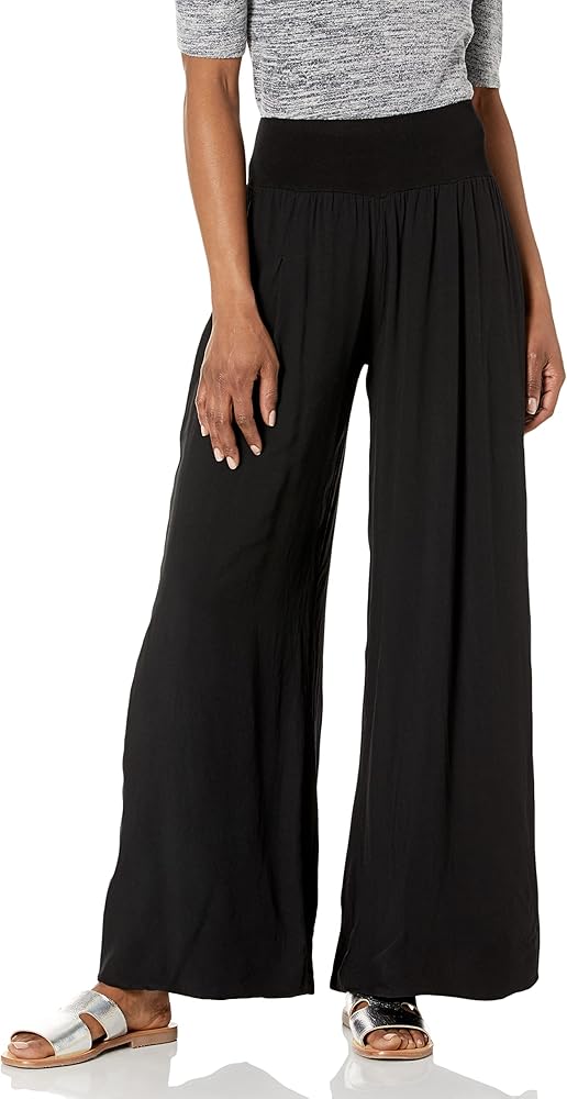 M Made in Italy Women's Elastic-Waist Wide Leg Maxi Palazzo Pants