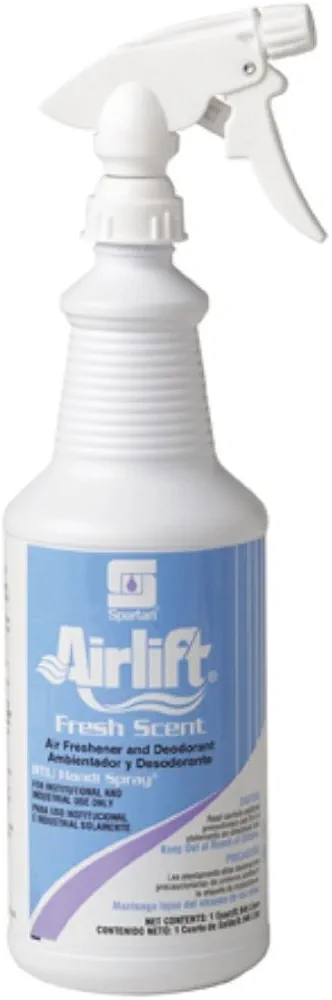 Spartan Airlift Fresh Scent Odor Eliminator RTU Air Freshener Spray 32oz Bottle Case of 12