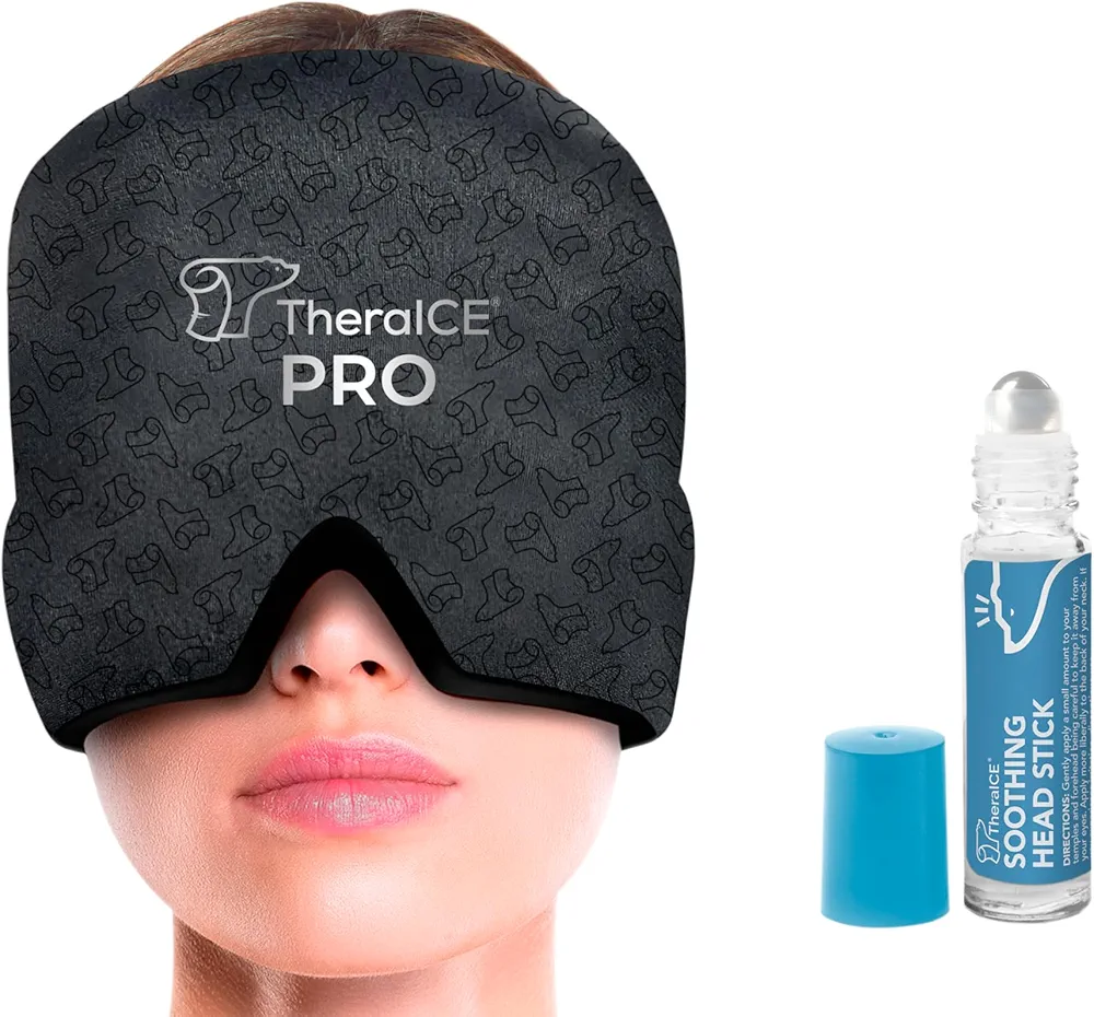 TheraICE PRO Migraine Headache Relief Cap + TheraICE Soothing Head Stick