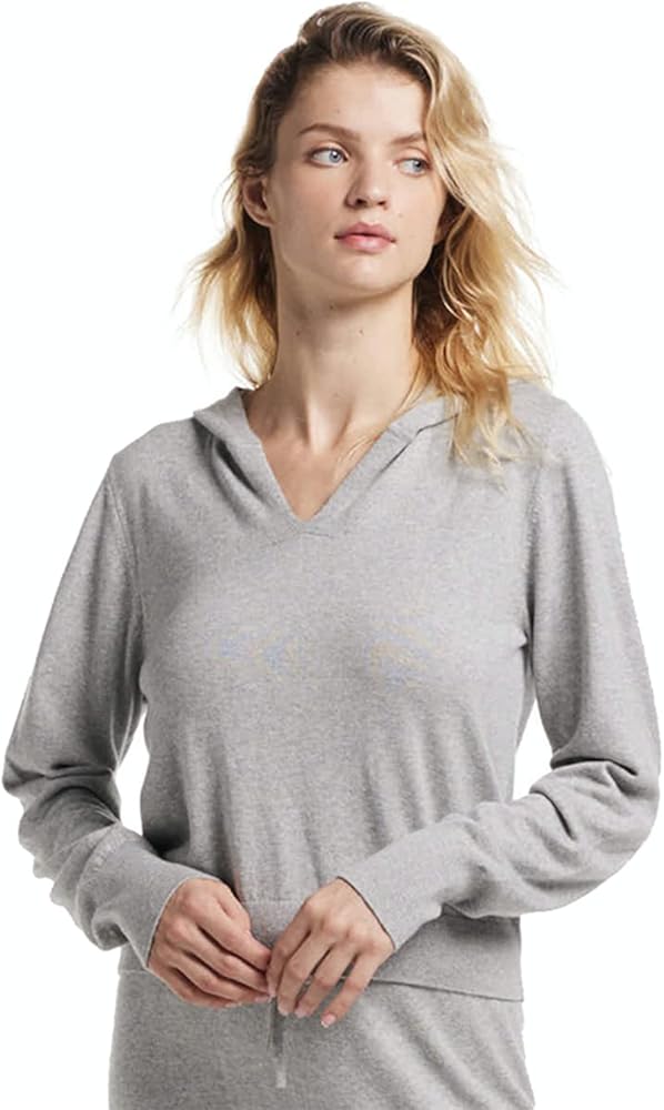 Lightweight V-Neck Sweater, Cashmere Blend Hoodies Pullover, Women's Crop Top